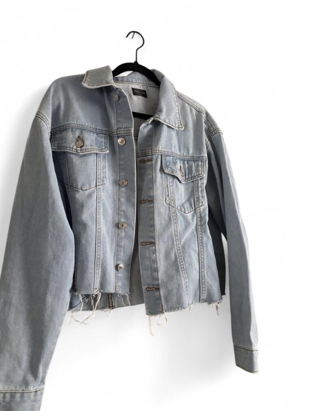 Classic Light Blue Cropped Denim Jacket